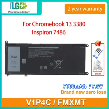 UGB Новый Аккумулятор для ноутбука V1P4C Dell Chromebook 13 3380 Серии Inspiron 7486 FMXMT 7000mAh 7,6V 56Wh