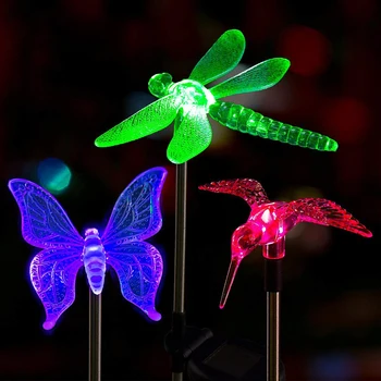 Многоцветный LED на солнечных долю света открытый Стрекоза бабочка птица лужайки лампы Открытый сад двор путь пейзаж света